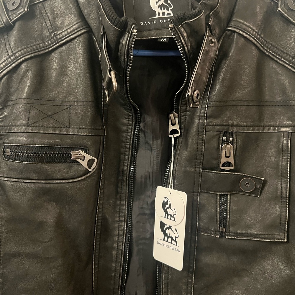 David Outwear Weathered Leather Jacket